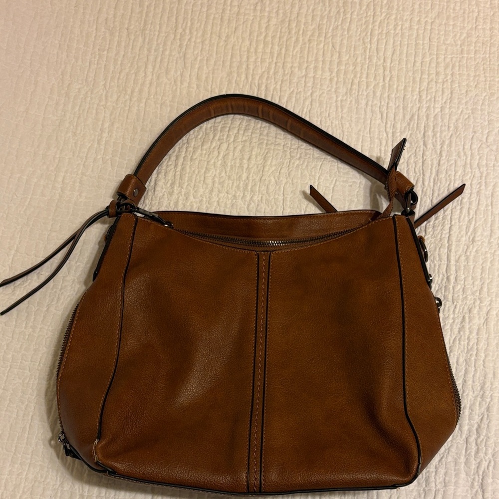 Realer Women's Brown Faux Leather Hobo Shoulder Bag